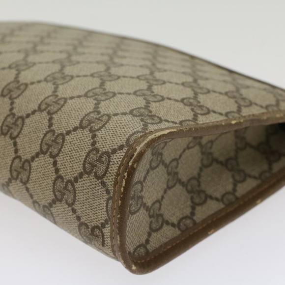 GUCCI GG Canvas Clutch Bag PVC Leather Beige Auth yk7935B - Picture 10 of 16